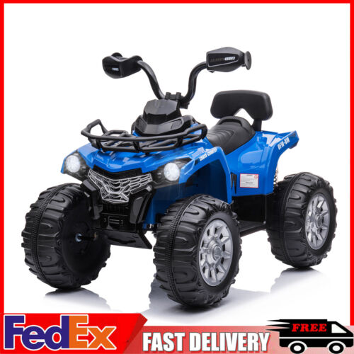 Costway 12V Kids Ride On ATV 4 Wheeler MP3 Headlights Blue