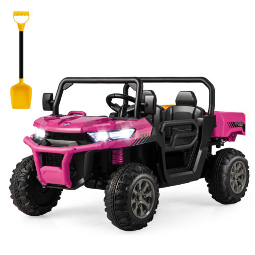 Electric Pink 2 Seater UTV Dump Truck with Remote Control and Function