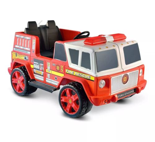 Kids ride store on fire engine