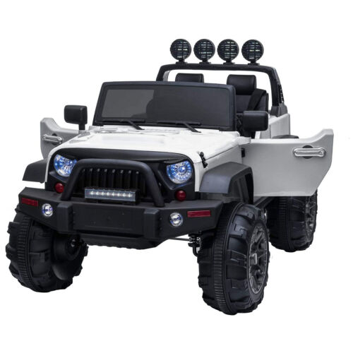 TOBBI 12V 2 Speed Battery Powered Jeep Wrangler Ride On Toy White Open Box