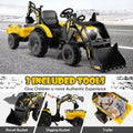 3-in-1 Electric Ride-On Tractor Bulldozer with Trailer and Remote Control for Kids (24V)