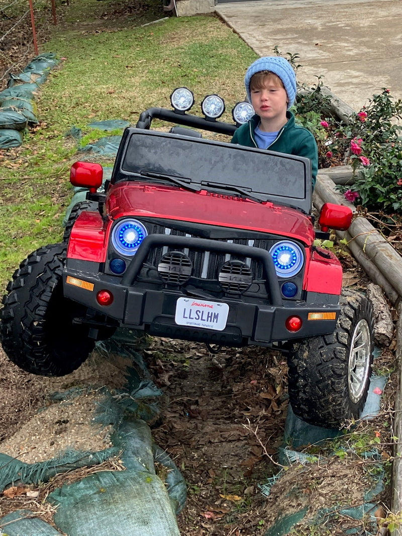 2 Seater 24 Volt 4x4 Electric Ride On Jeep Style Rubber Tires Fully Loaded Truck ATV UTV For Kids W/Magic Cars® Wireless Parental Control