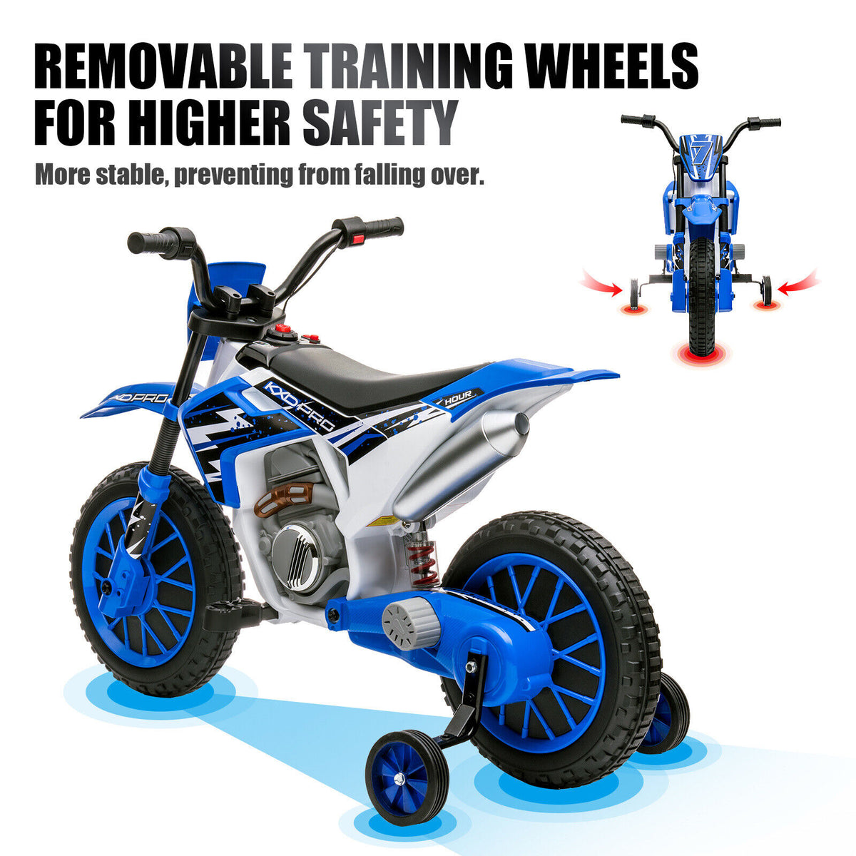 Kids motorcycles with training wheels best sale