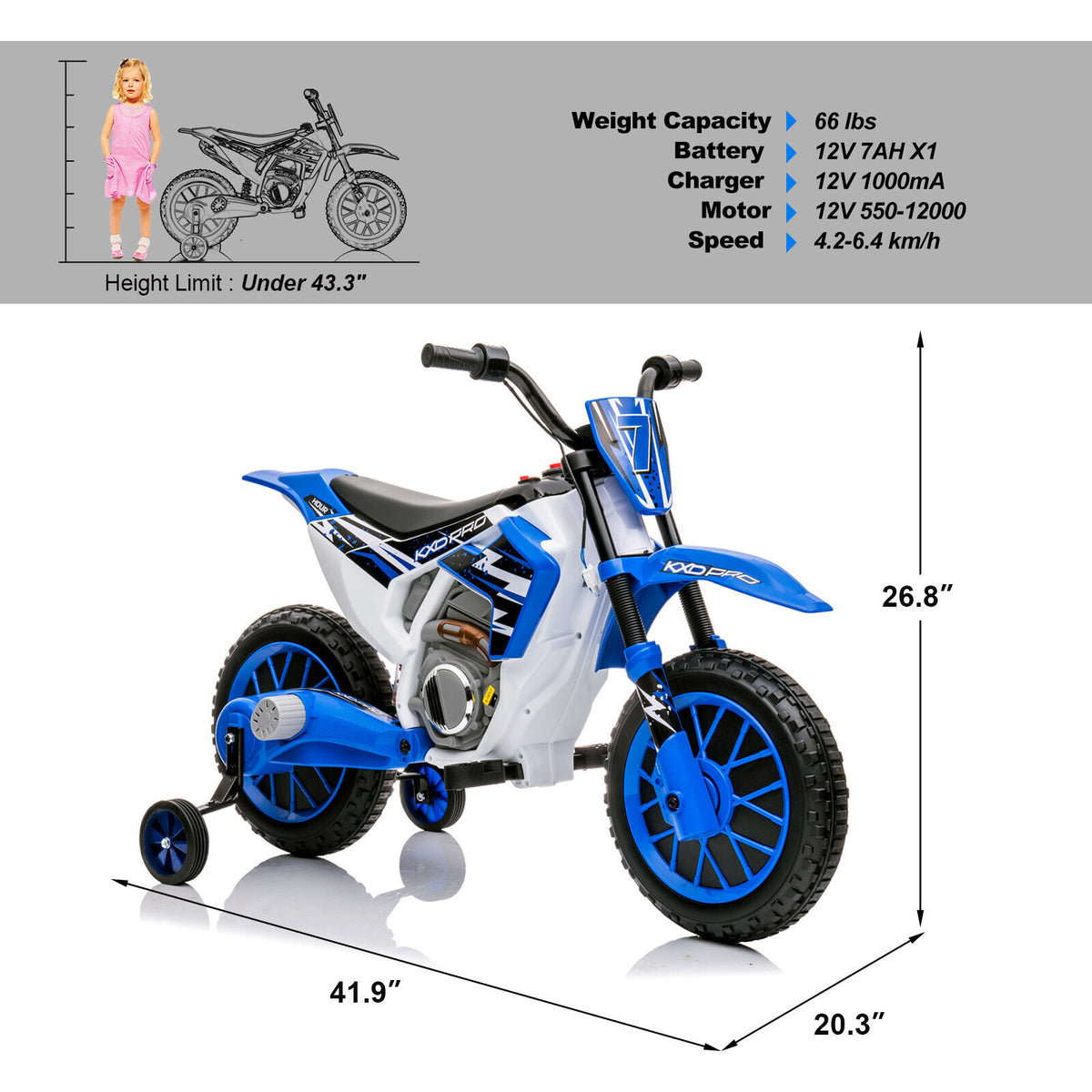 6 volt dirt bike with training wheels best sale