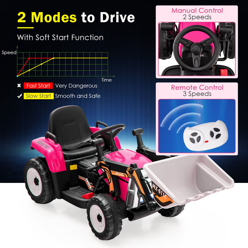 Pink ride on store digger