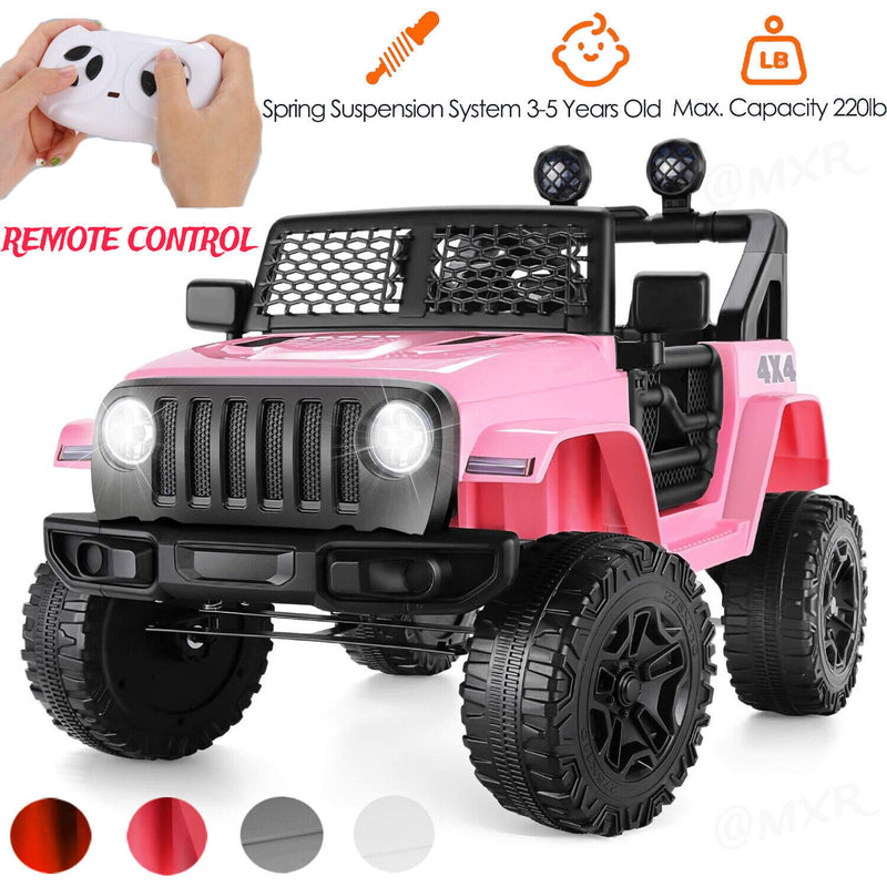 12V Electric Ride On Jeep Toy Car for Kids with Remote Control USB B