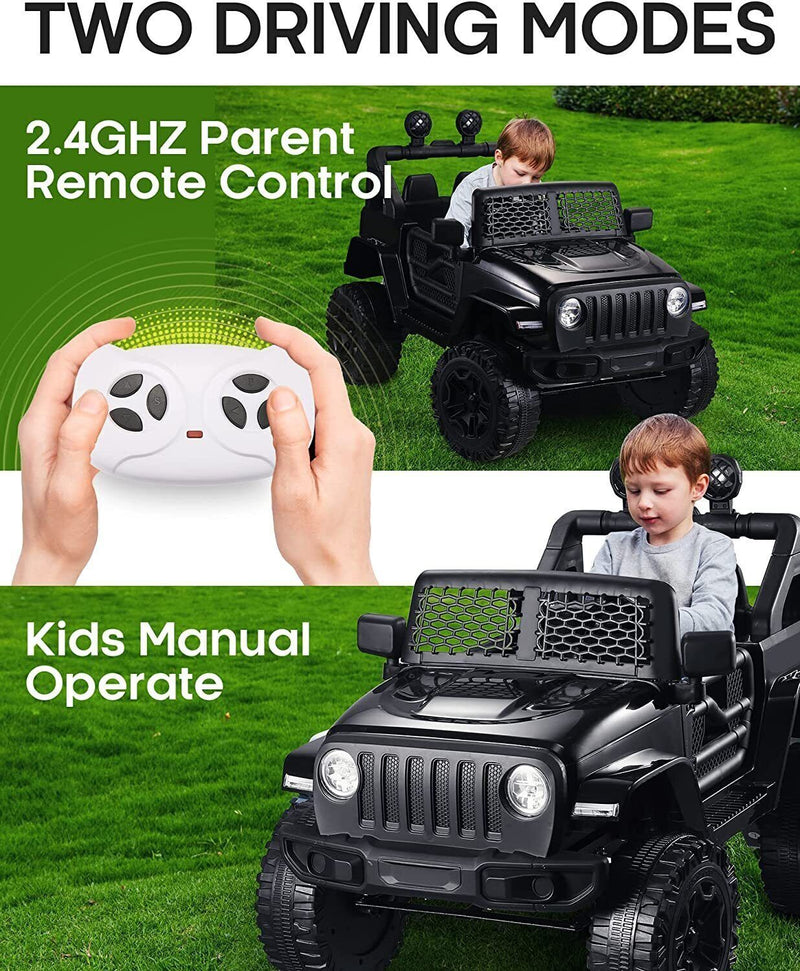 12v ride on jeep best sale with remote control manual