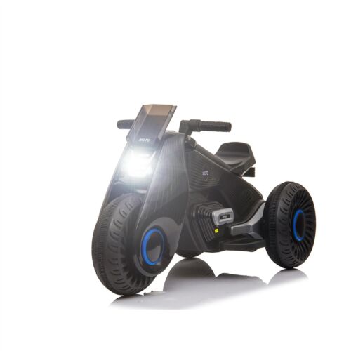 NEW 2024 Children's Electric Motorcycle 3 Wheels Double Drive Black