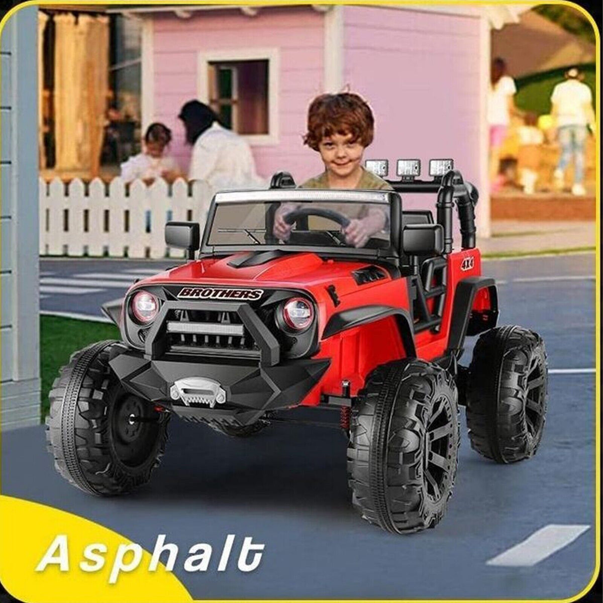 Kids Electric JEEP Ride On Truck with Remote Control 24V 2x200W RED