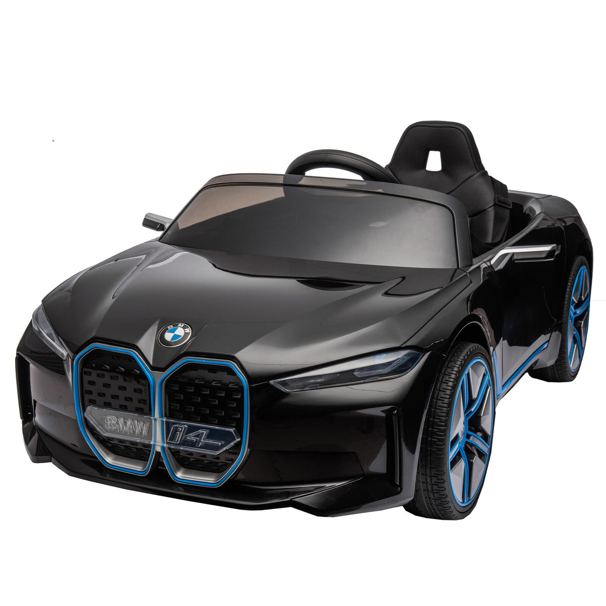 Licensed BMW i4 12V Kids Ride On Car Electric Car for Kids w Parent Remote Control Three Speed Adjustable Power Display MP3 USB Bluetooth