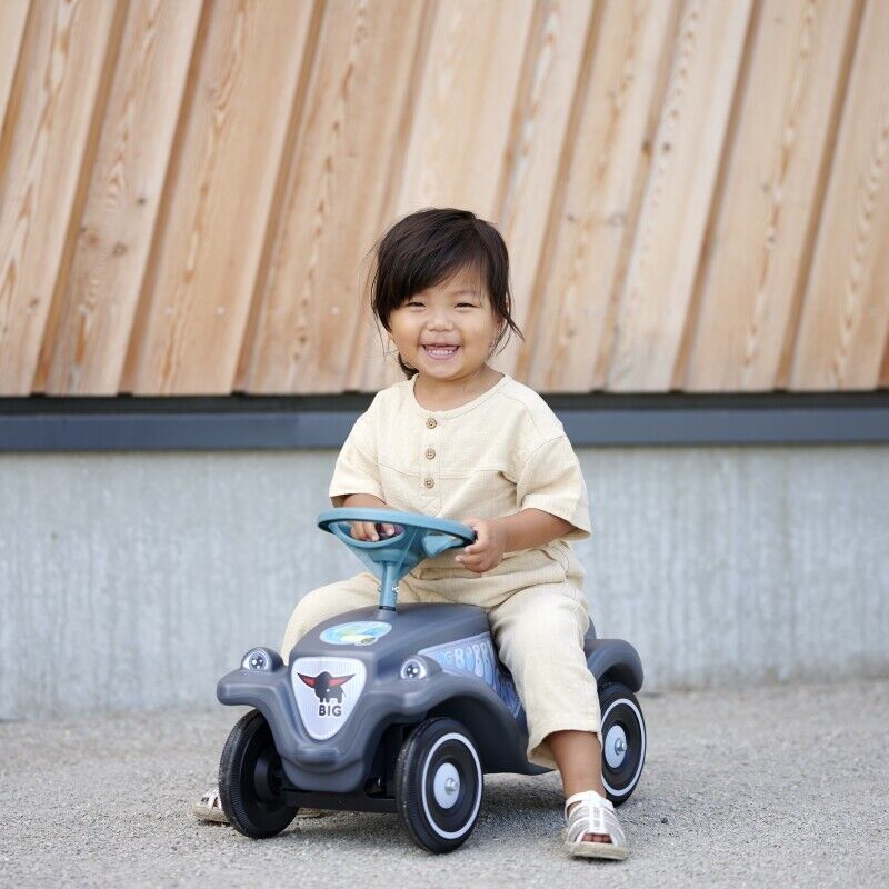 Classic Grey BIG Bobby Car with Horn - Eco-Friendly Ride-On Toy