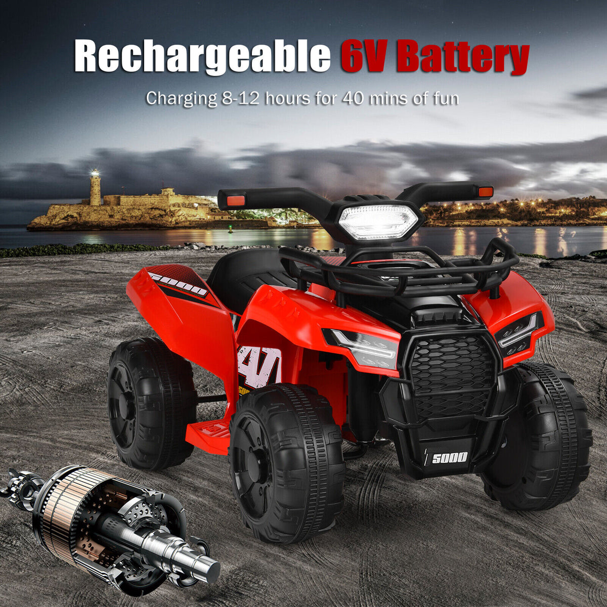 CCostway 6V cheapest Kids 4-Wheeler ATV Quad Battery Powered Electric Ride On Car Toy Red