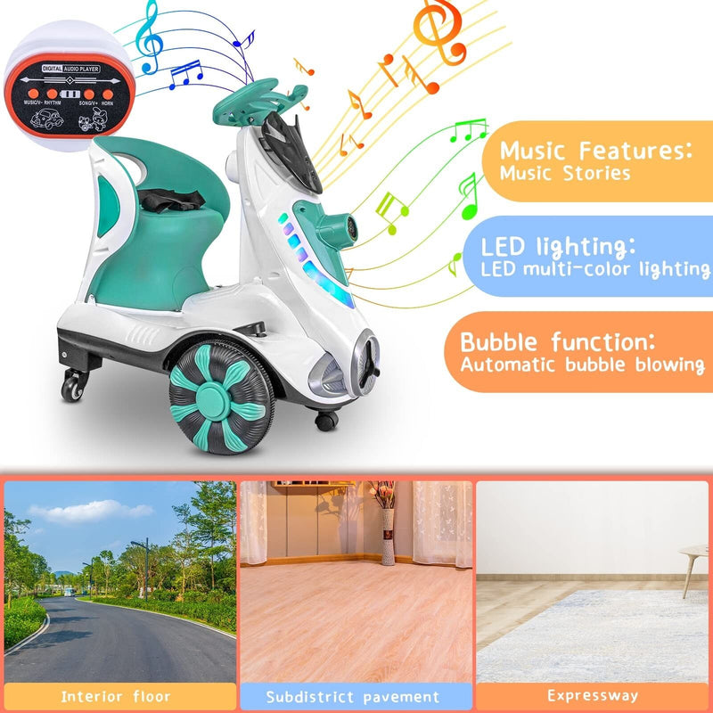 Didida 6V Dual Drive Kids Ride on Car with Automatic Bubble Function a