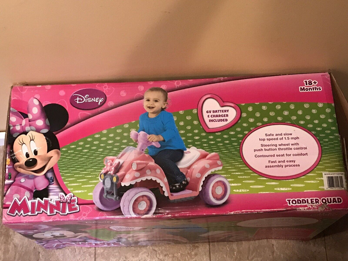 Disney Minnie Mouse 6V Quad Ride On for Toddlers 18 Months Brand New in Box None