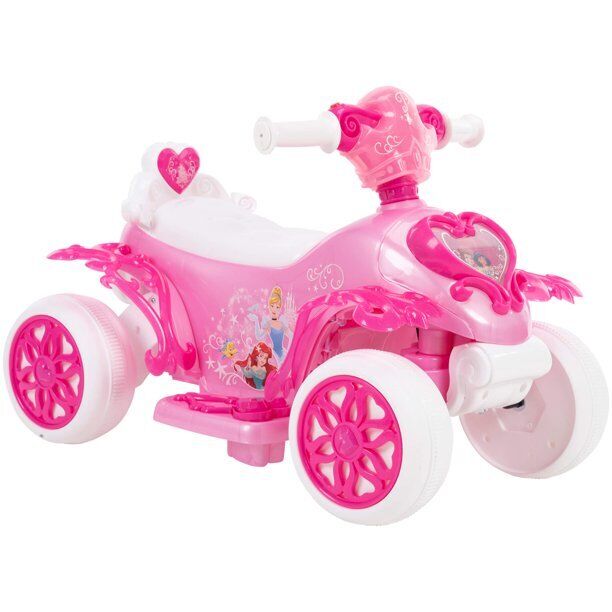 Disney Princess Pink Electric Ride On Car for Little Girls with LED Li