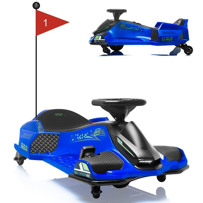  AOKOY Kids Electric Drift Car, 12V Battery Powered Ride On Toy  Car with Remote Control Ride On Sports Car Go Kart for Kids with Drift  Function 3 Speeds LED Headlights, Blue 