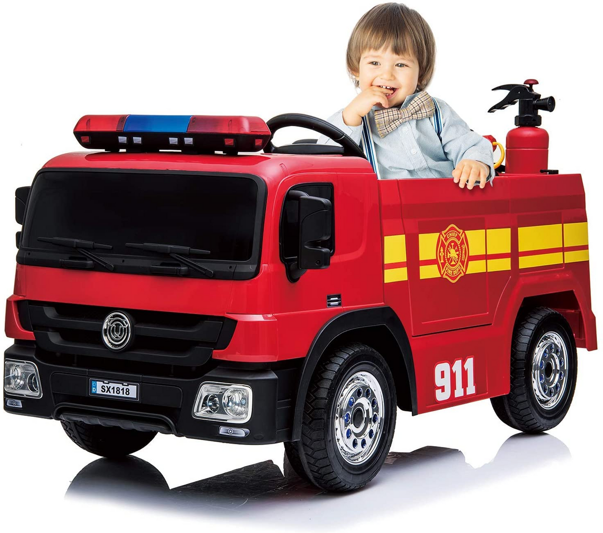 Electric Fire Truck Ride On for Kids