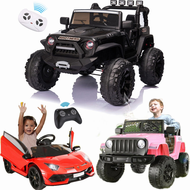 Electric Jeep Toy for Kids with Remote Control and 3 Speed Options