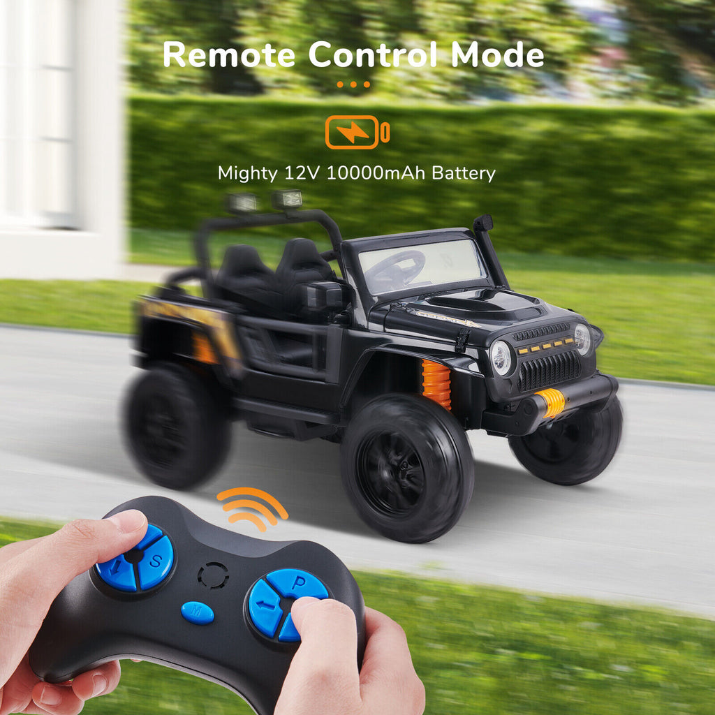 Interactive 12V Ride On Truck with Remote Control, LED Lights, and Mus