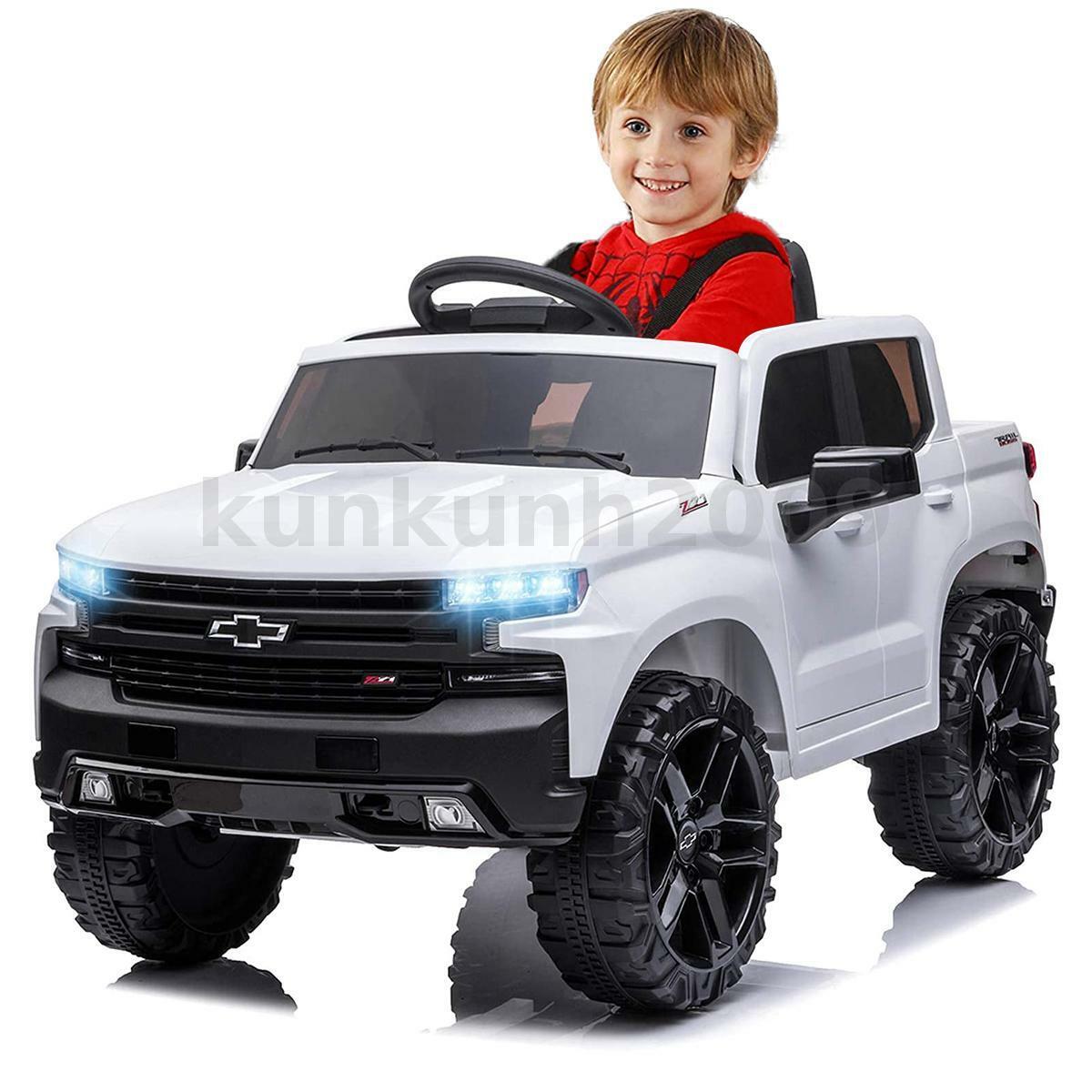 12V Kids Ride On Car Licensed Chevrolet Silverado Kids Ride On Tuck Car White