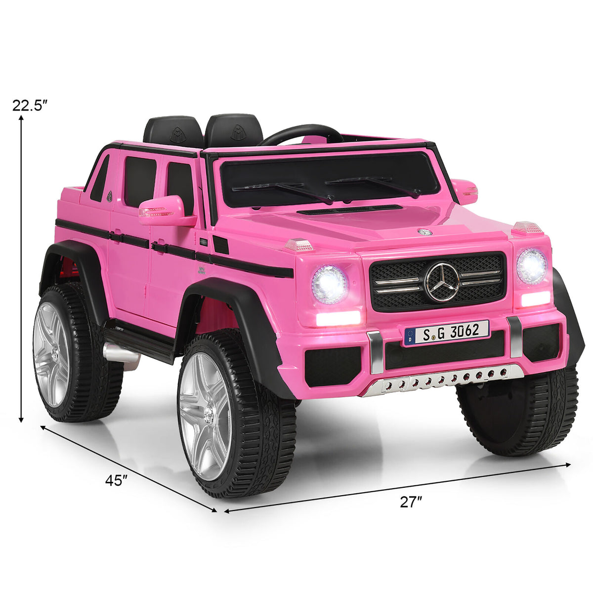 Licensed Pink Mercedes Benz Kids Ride On Car with RC Control and Trunk