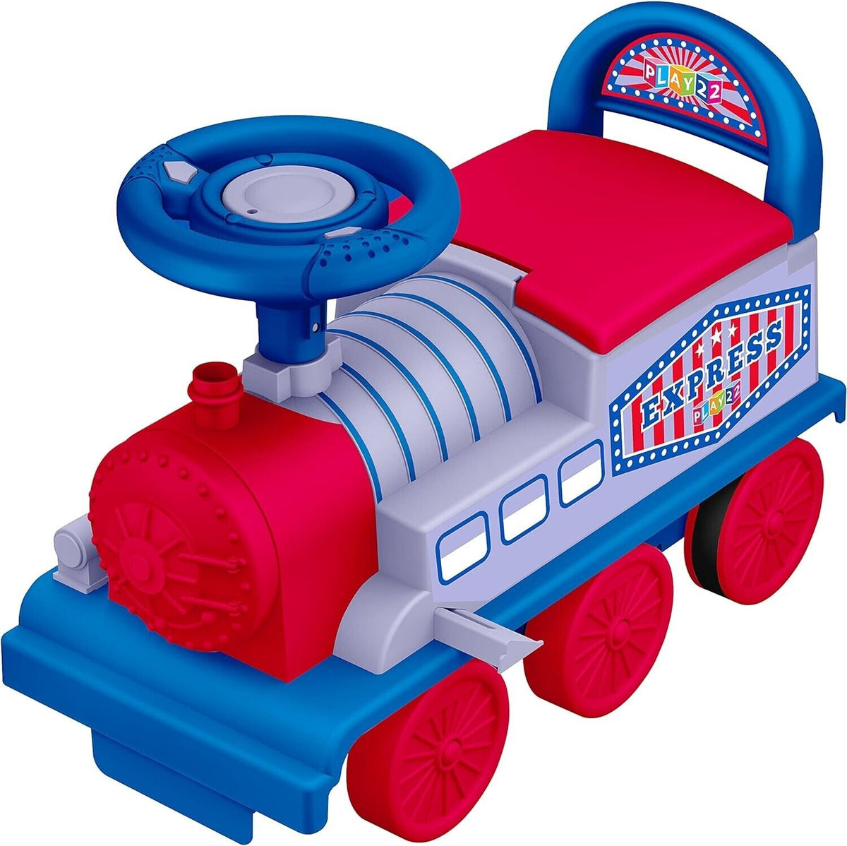 Ride On Toy Train with Tracks Electric Features Fun Flashing Lights and Music Storage Seat 16 Tracks Playable Without Tracks Play22Usa