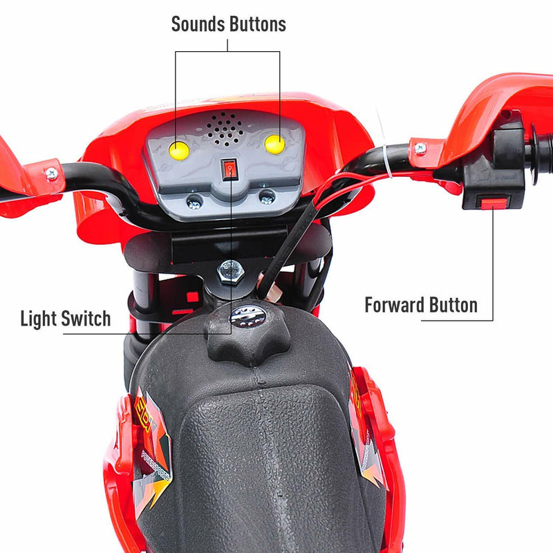 Qaba 6v electric battery powered kids 2024 ride on toy motocross motorcycle dirt bike