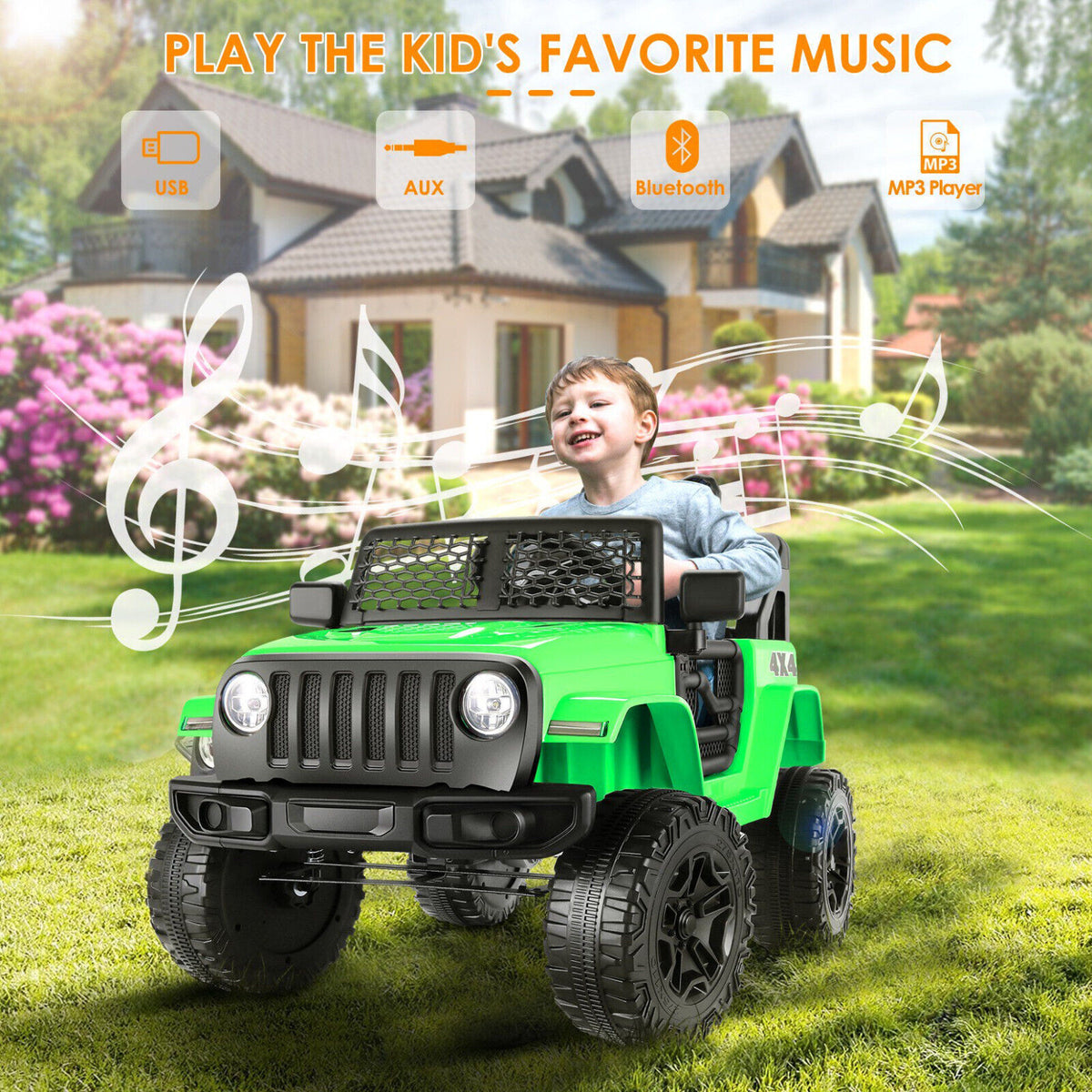 Jeep Power Wheel Electric Ride On Car for Children with Remote Control Black