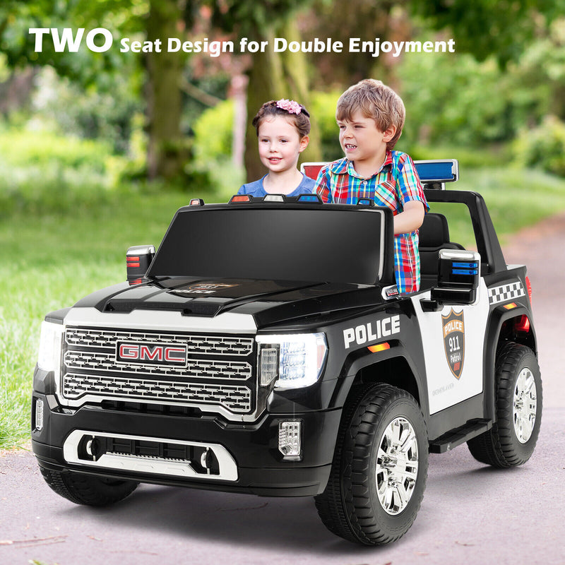 2-Seater Electric Police Car for Kids with Dual Control Modes - 12V Ride On Toy