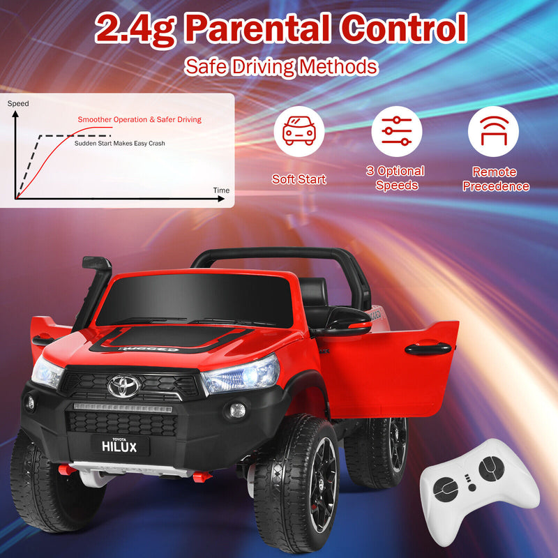 2-Seater Toyota Hilux Ride On Truck Car with Remote Control - Red