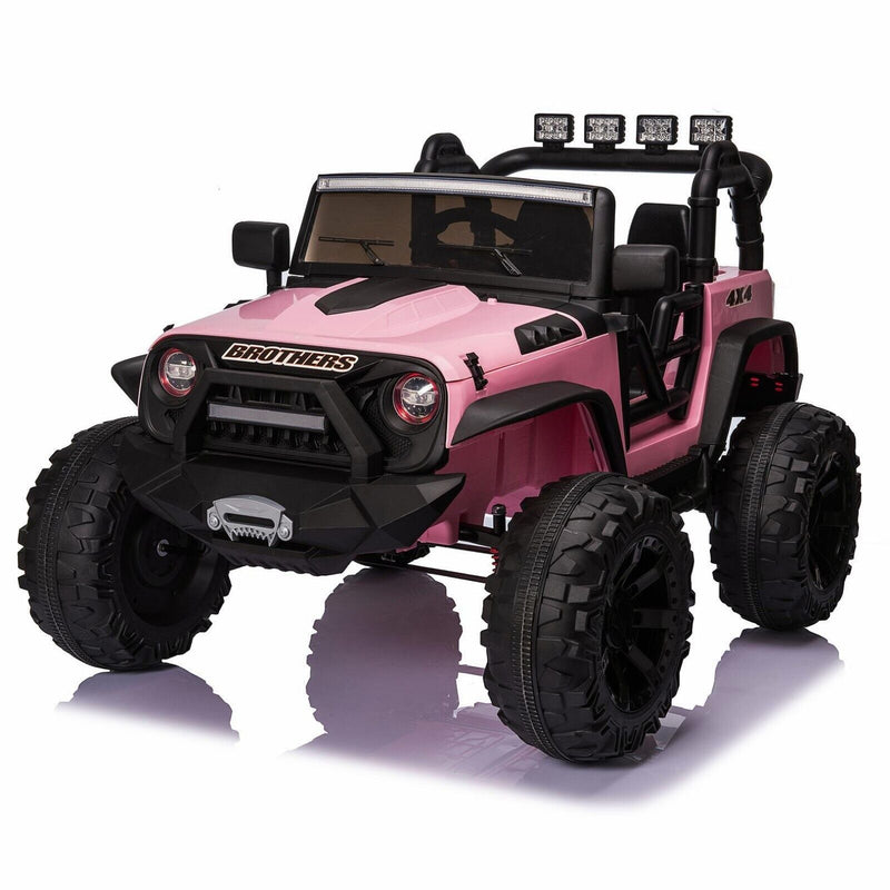 12V/24V Kids Ride-On Truck Car Jeep with LED Lights & Remote Control - 2 Sizes Available