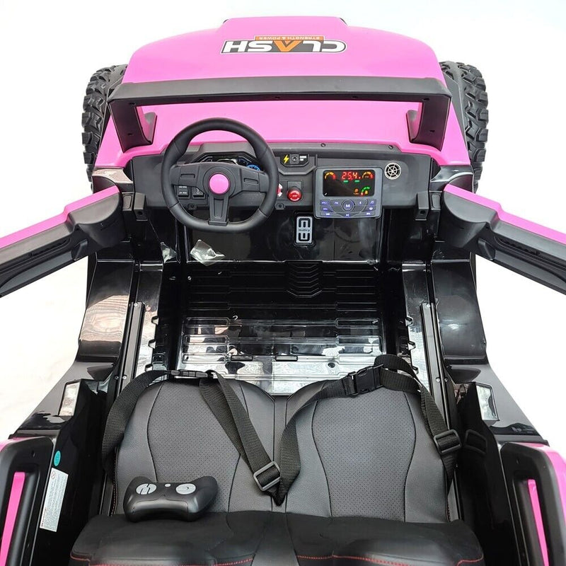 Pink 24V Children's Ride on Car 4×4 UTV Buggy with 2 Seats, Remote Control, and Bluetooth Connectivity