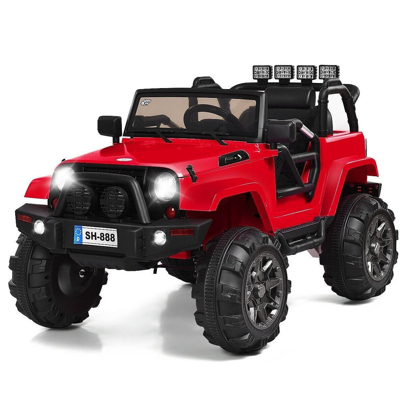 12V Kids Remote Control Truck Car with LED Lights in Red