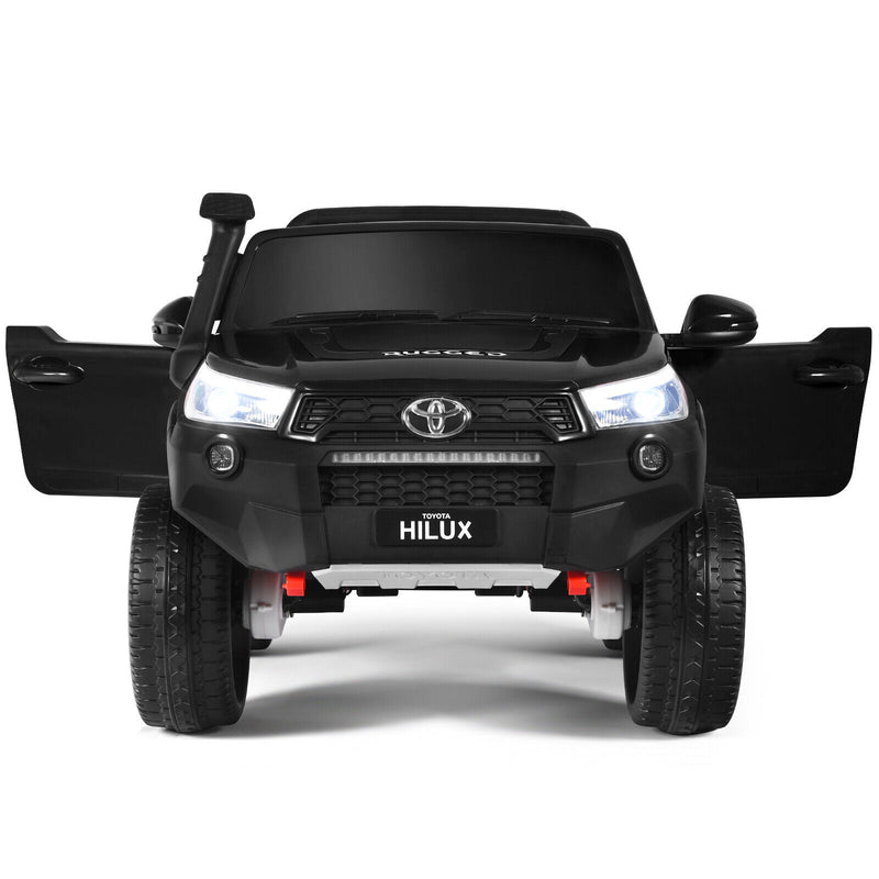 Licensed Toyota Hilux Ride On Truck Car 2-Seater 4WD with Remote Control - Painted Black