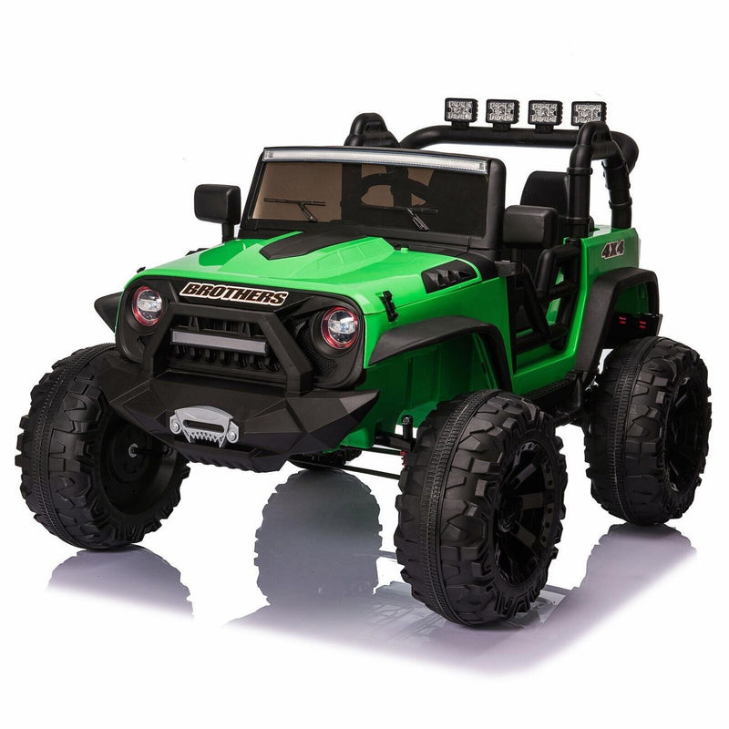 12V/24V Kids Ride-On Truck Car Jeep with LED Lights & Remote Control - 2 Sizes Available