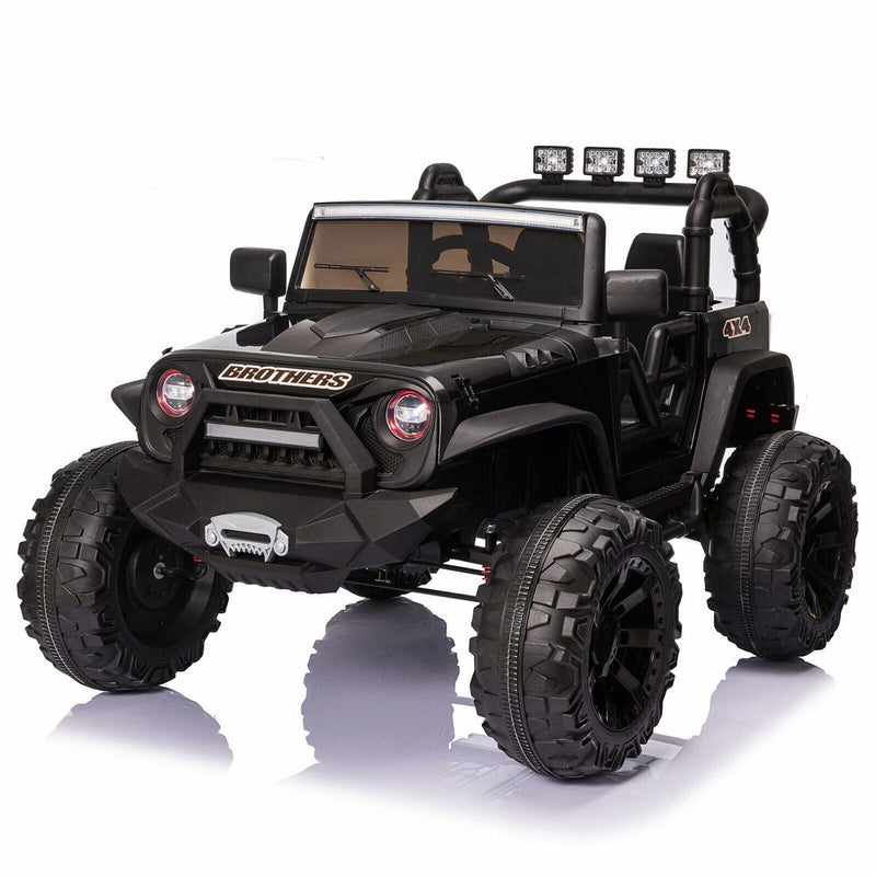 12V/24V Kids Ride-On Truck Car Jeep with LED Lights & Remote Control - 2 Sizes Available