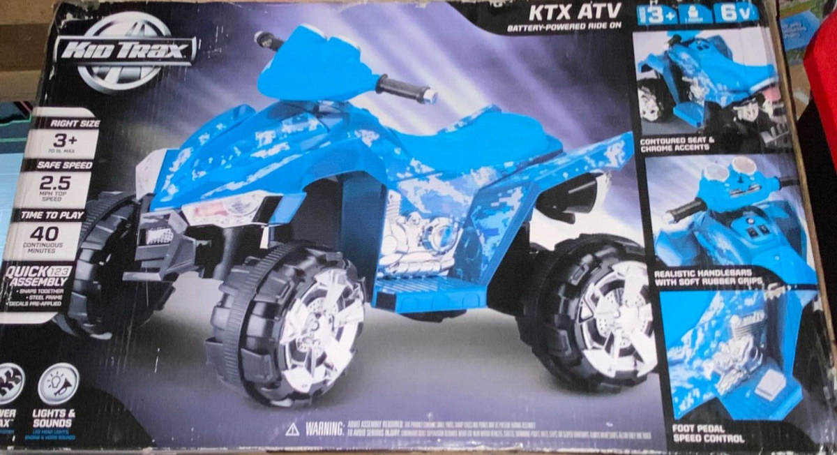 Kid Trax KTX Blue Camo 6V Quad ATV Ride On Brand New