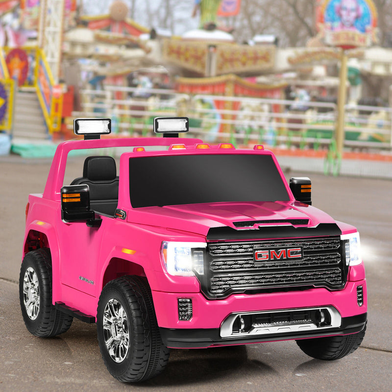 Licensed GMC 2-Seater Pink Ride On Truck for Kids with Remote Control - 12V