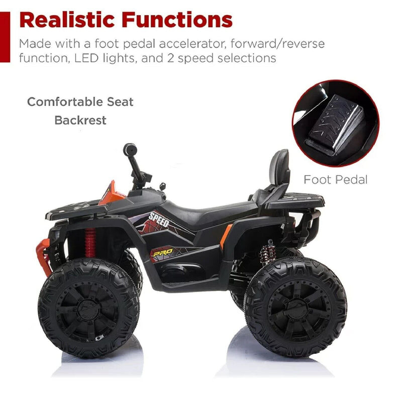 Miniyam 24V Electric ATV for Kids with LED Headlights - Black