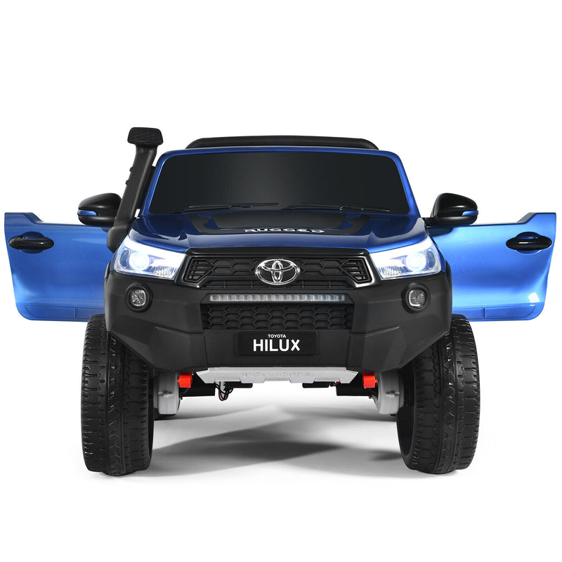 Licensed Toyota Hilux Ride On Truck Car - 2-Seater 4WD with Remote Control - Blue