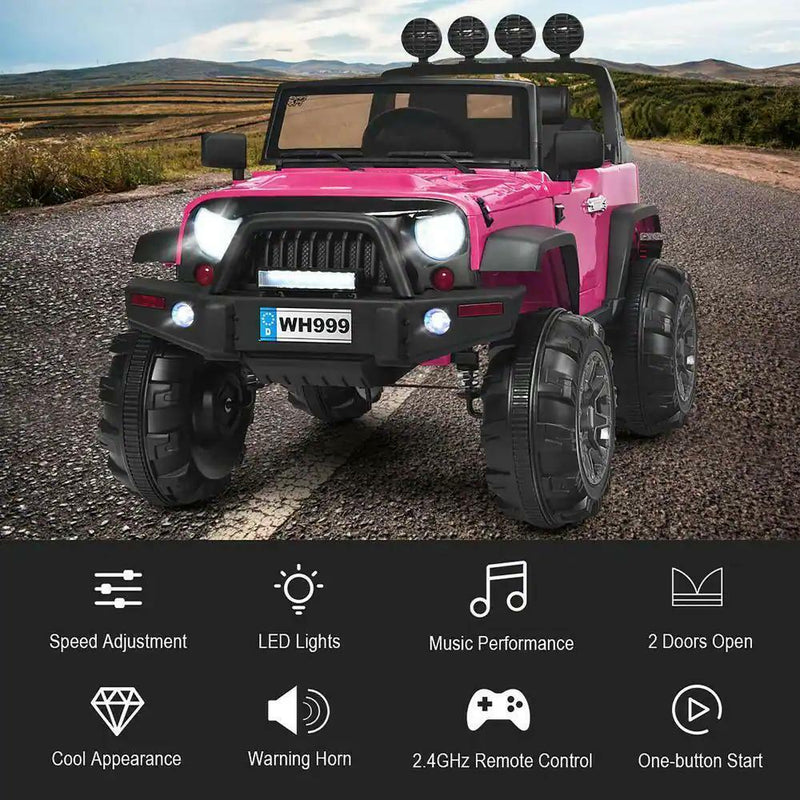 Bluetooth Ride-On Truck for Kids with Headlights and Remote Control - Suitable for Ages 3 to 7