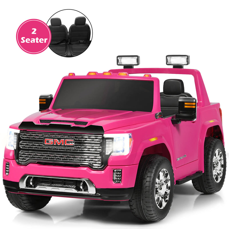 Licensed GMC 2-Seater Pink Ride On Truck for Kids with Remote Control - 12V