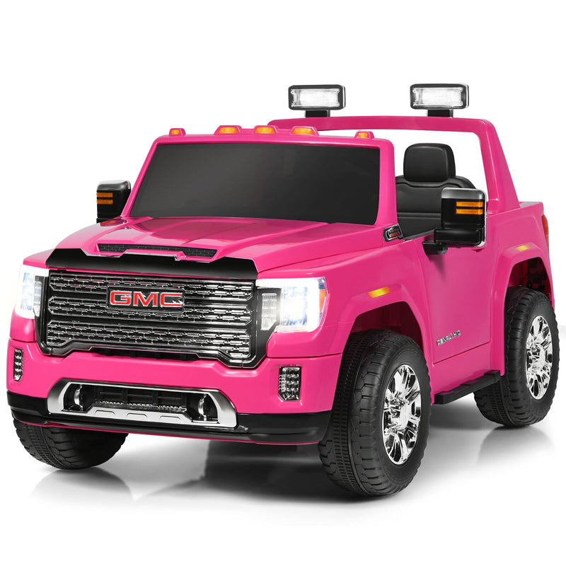 Licensed GMC 2-Seater Pink Ride On Truck for Kids with Remote Control - 12V