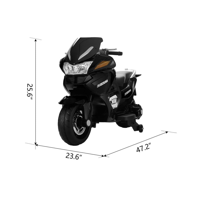 Black 12V Electric Kids Ride On Motorcycle by Elegant Choise