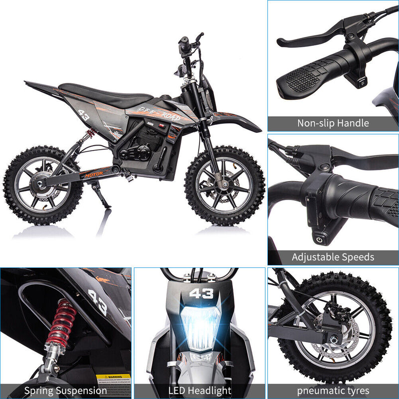 Electric Dirt Bike for Kids with 36V Brushed/Brushless Motor