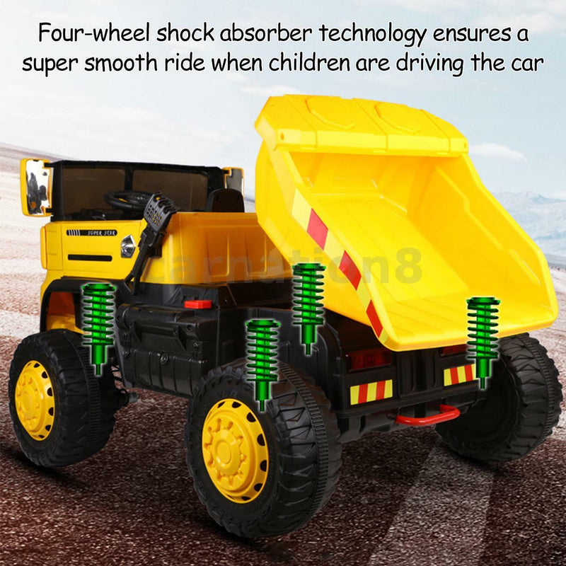 12V Four-wheel Drive Construction Truck 2.4G Remote Control/App Control Children's Electric Ride On Vehicle