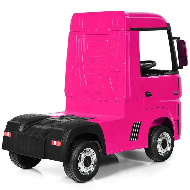 Electric Kids Toy Mercedes Benz Actros Remote Control Pink Ride-on Car 12V