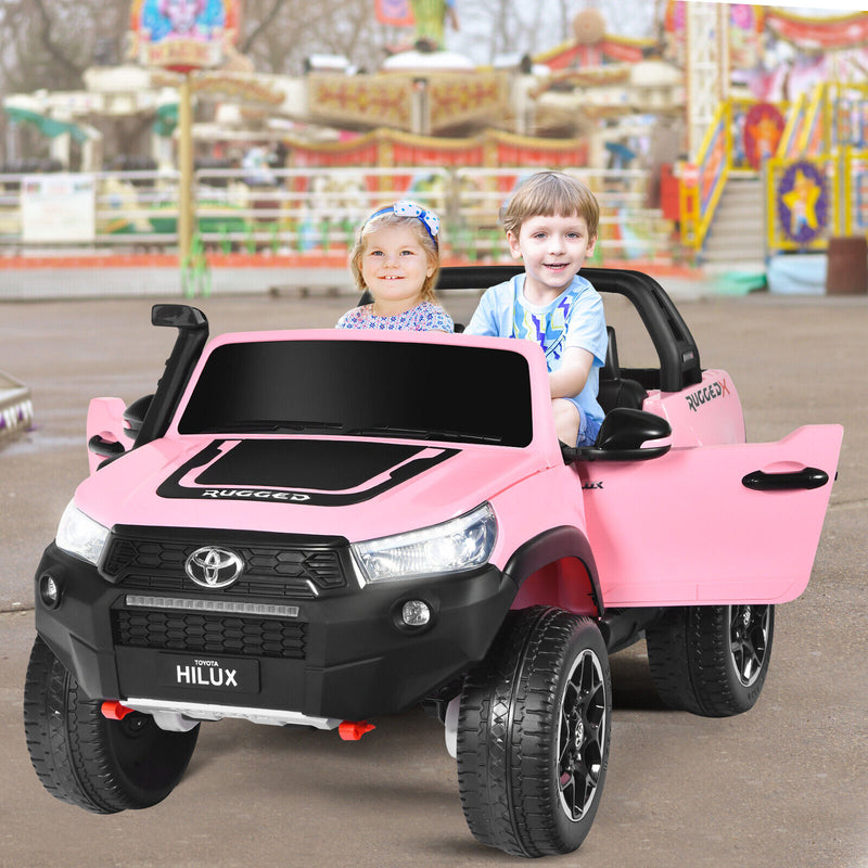 2-Seater Toyota Hilux Ride On Truck Car with Remote Control - Pink