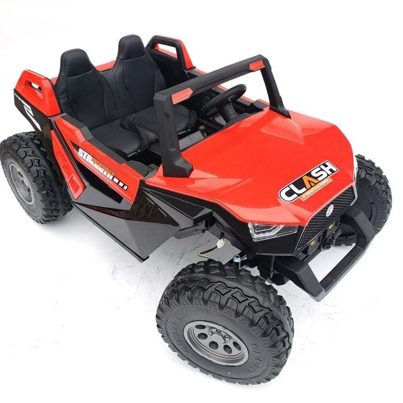 Red 24V Kids Ride-On Car 4×4 UTV Buggy with Remote Control and Bluetooth Connectivity