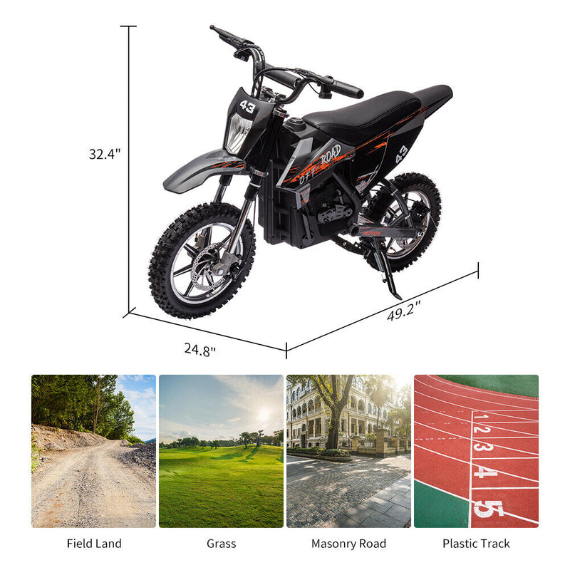 Powerful 36V Electric Dirt Bike for Kids with Variable Speed up to 15.5MPH